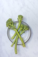 Bimi, broccolini, asparagus broccoli on plate