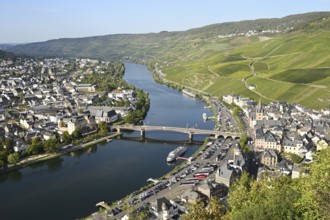 The Moselle framed by vineyards, Bernkastel-Kues, Rhineland-Palatinate