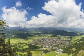 Panorama from Schattenberg, 1692m, on Oberstdorf, Allgäu, Bavaria, Germany, Europe