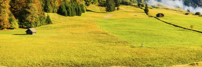 Buckelwiesen and Wiesstädl near Lake Gerold, Werdenfelser Land, Upper Bavaria, Bavaria