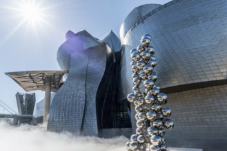 Guggenheim Museum Bilbao, architect Frank O. Gehry, sculpture Tall Tree and the Eye by Anish