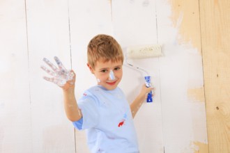 Boy painting, paint, painting