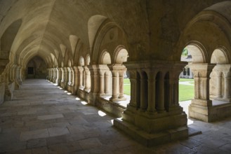 Cloister of the Cistercian Abbey of Fontenay, Unesco World Heritage Site, Cote dOr, Burgundy,