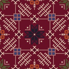 Traditional Latvian embroidery seamless pattern, vector illustration