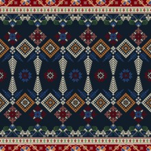 Traditional Latvian embroidery seamless pattern, vector illustration