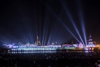 Light and Fire Shohw for the Day of German Unity in Dresden