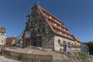 Construction of flats in a former, historic cowshed, Simonshofen, Middle Franconia, Bavaria,