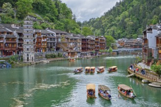 Chinese tourist attraction destination, Feng Huang Ancient Town (Phoenix Ancient Town) on Tuo Jiang