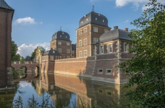 Baroque and moated castle Ahaus, today seat of the Technical Academy Ahaus, Ahaus, Münsterland,