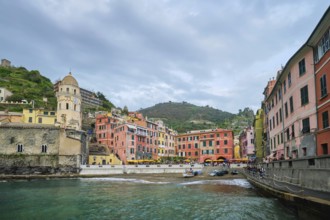 VERNAZZA, ITALY, APRIL 25, 2019: Vernazza village popular tourist destination in Cinque Terre