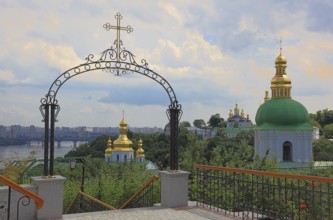 View of part of the Kiev Cave Monastery and the Dnieper River, Holy Mary Ascension Monastery,