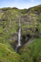 Hangandifoss Waterfall in Múlagljúfur Canyon, Sudurland, Iceland, Europe