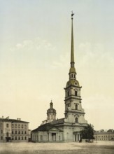 Peter and Paul Cathedral, St. Petersburg, Russia, c. 1890, Historic, digitally enhanced