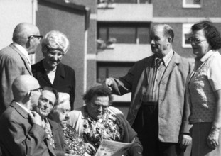 This group of pensioners, seen here on 18 August 1971 in Dortmund, are suffering with their