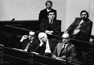 The German Bundestag with the debate on the Radical Decree on 15.11.1974 in Bonn..Walter Ahrend