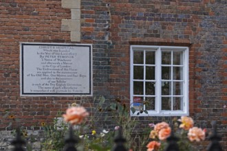 Information board, Christ's Hospital, Winchester, Hampshire, England, United Kingdom, Europe