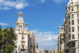 Architecture and buildings over Valencia Station North, Valencia, Spain, Europe