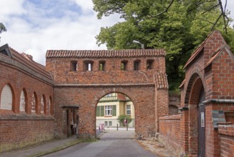 Gate, monastery wall, Bad Doberan, Mecklenburg-Western Pomerania, Germany, Europe