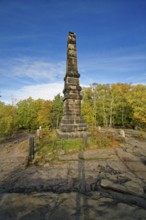 Obelisk from 1889 to commemorate the 800th anniversary of the House of Wettin, Saxon Switzerland,