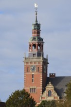 Tower of the historic town hall, Old Town, Leer, East Frisia, Lower Saxony, Germany, Europe