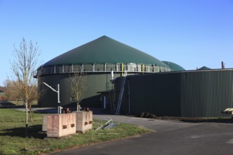 Biogas plant, Bioenergie Bad Königshofen GmbH & Co. KG, a joint project of 37 farmers, Bad