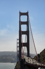 View of the Golden Gate Bridge, backlight, San Francisco, California, USA, North America