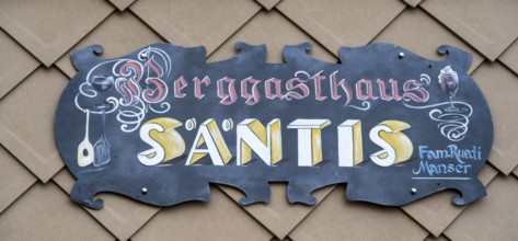 Sign Mountain Inn Säntis, Appenzell Alps, Switzerland, Europe