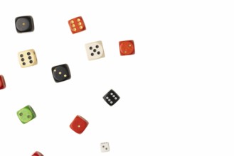 Various cubes, white background, copy room