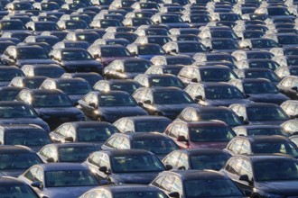 Large number of cars on assembly point, Brand Audi, Germany, Europe