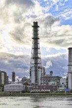 Ludwigshafen, Germany, January 2022: Tower at fabric of BASF SE, a German multinational chemical