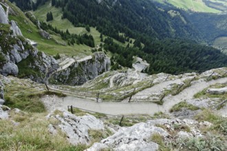 View from the Wendelstein into the surroundings, August, Bavaria, Germany, Europe