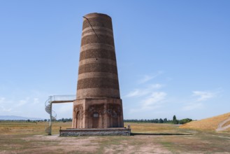 Burana Tower, remains of Karakhanid Minaret, histroic ancient city of Balasagun on the Silk Road,