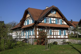 Typical Black Forest house, half-timbered, Affental, Bühl, Baden-Württemberg, Germany, Europe