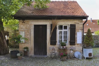 Gomaringen Castle, former bakehouse and washhouse, prison in the castle courtyard, Gustav Schwab