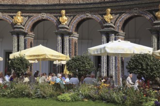 Cafe at the New Palace and Sun Temple in the Hermitage in Bayreuth, Upper Franconia, Bavaria,