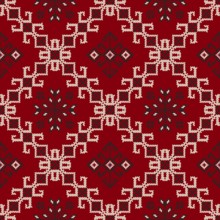 Traditional Georgian folk art embroidery vector pattern