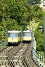 Funicular railway, built in 1895, connects Loschwitz with Oberloschwitz (Weißer Deer), one of the