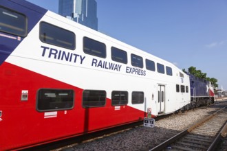 Trinity Railway Express TRE train regional train railway local transport at Union Station in