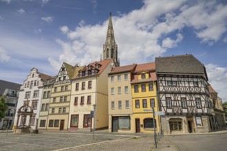 Houses on the market, Merseburg, Saxony-Anhalt, Germany, Europe