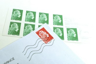 red and green stamps, French Post Office