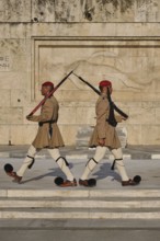 ATHENS, GREECE, MAY 20, 2010: Changing of the presidential guard Evzones in front of the Monument