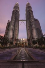 KUALA LUMPUR, MALAYSIA, MAY 5: Petronas Twin Towers in twilight on May 5, 2011 in Kuala Lumpur.