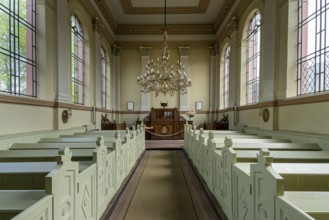 Interior photograph, Remonstran Church in Friedrichstadt, North Frisia, Schleswig Holstein,