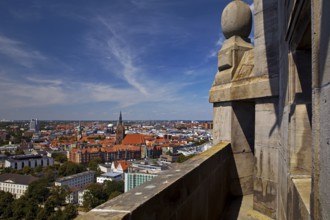 New Town Hall, panoramic view from the town hall tower in east direction, Hanover, Lower Saxony,