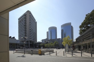 City Hall and HypoVereinsbank, skyscrapers, tower, three, Main, Offenbach, Hesse, Germany, Europe