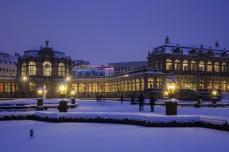 Snow-covered Zwinger in the evening