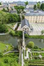 Overlook over the Unesco world heritage sight the old quarter of Luxembourg, Luxembourg, Europe