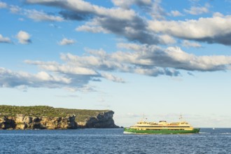 Ferry before Sydney harbour park, Sydney, New South Wales, Australia, Oceania