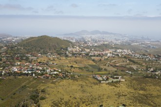 View from Pico de Bandama in the Bandama nature park Park or Monumento Natural de Bandama, back Las