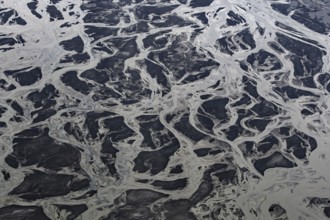 Aerial view Slims River Valley, Alaska Highway, Kluane Mountains, Yukon Territory, Canada, North